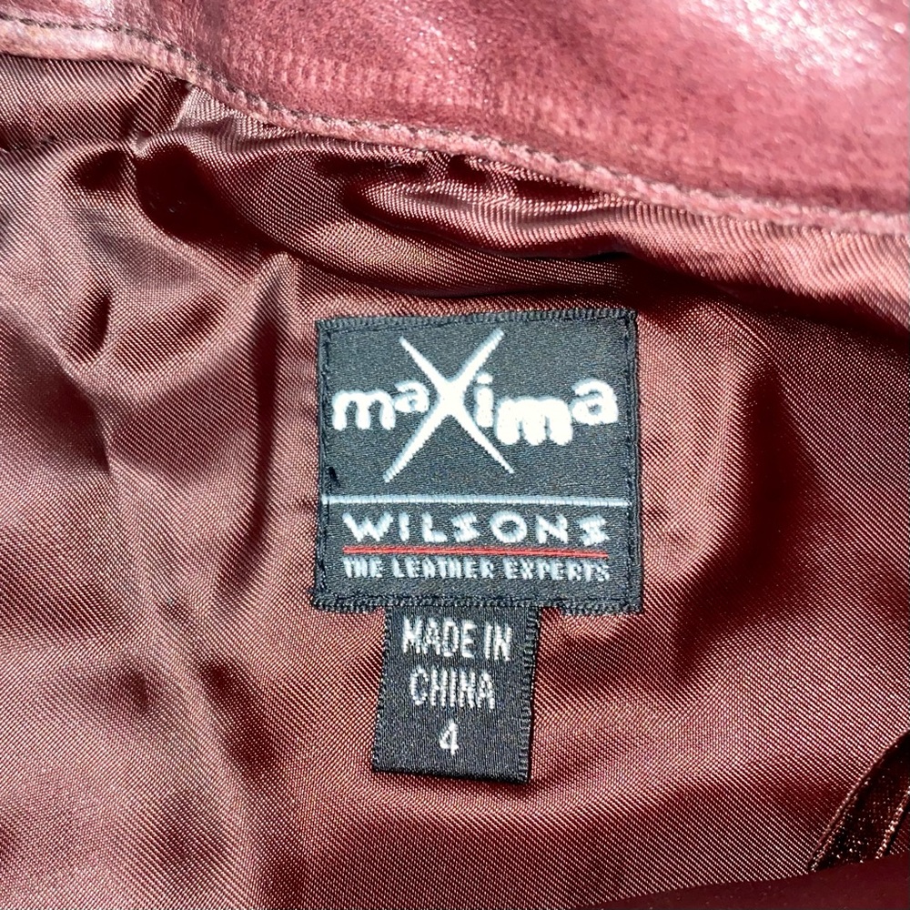 SOLD 💕Vintage Wilson’s Maxima Burgundy Leather Pants - Picture 6 of 16